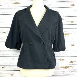 WHBM Half Sleeve Collar Cotton Jacket Black Med